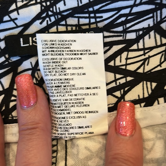 LISETTE Black and White Patterned Women's Pull-on Pencil Skirt -Size 6. - Picture 8 of 12